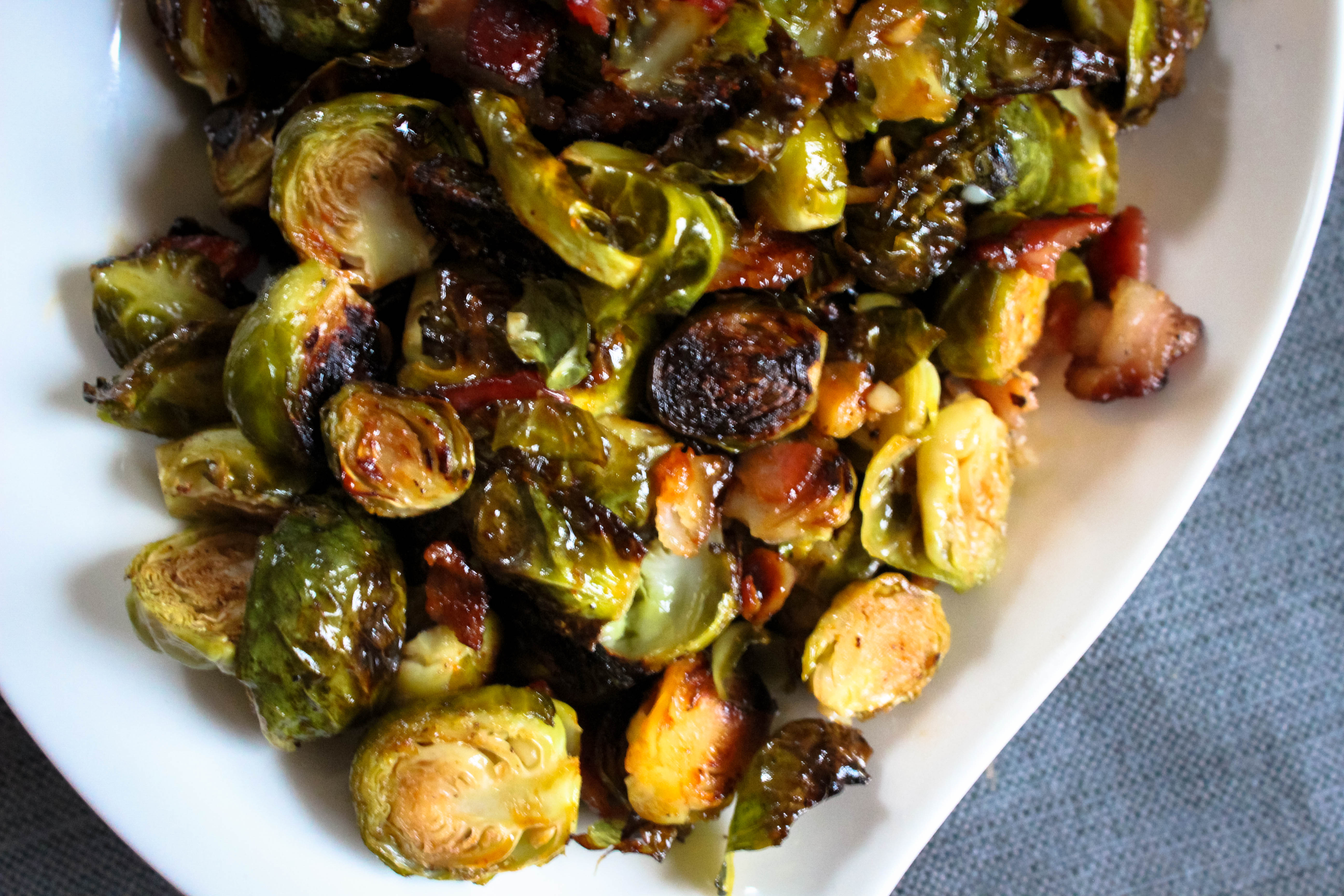 maple bacon sriracha brussels sprouts