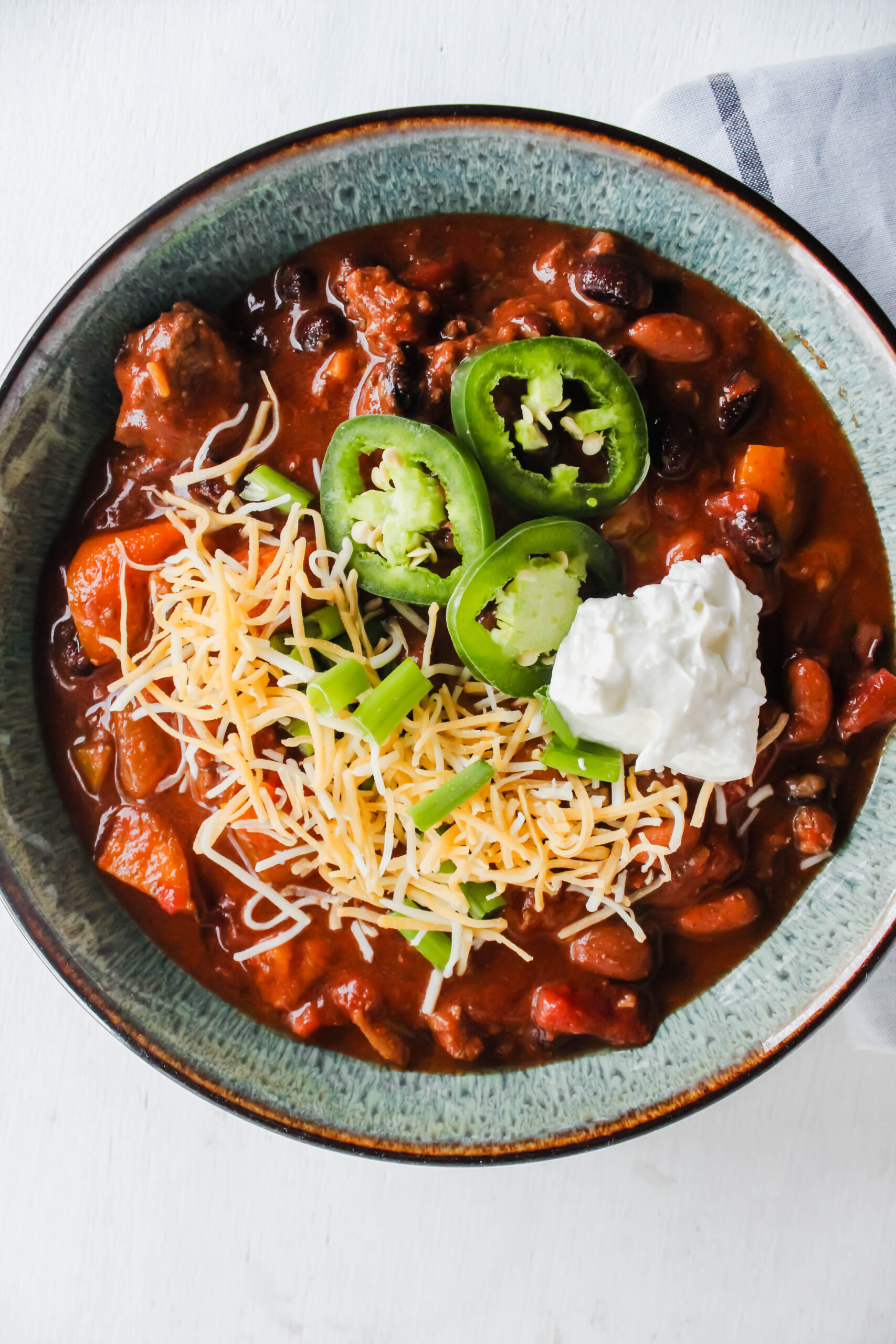 instant pot beef & bean chili