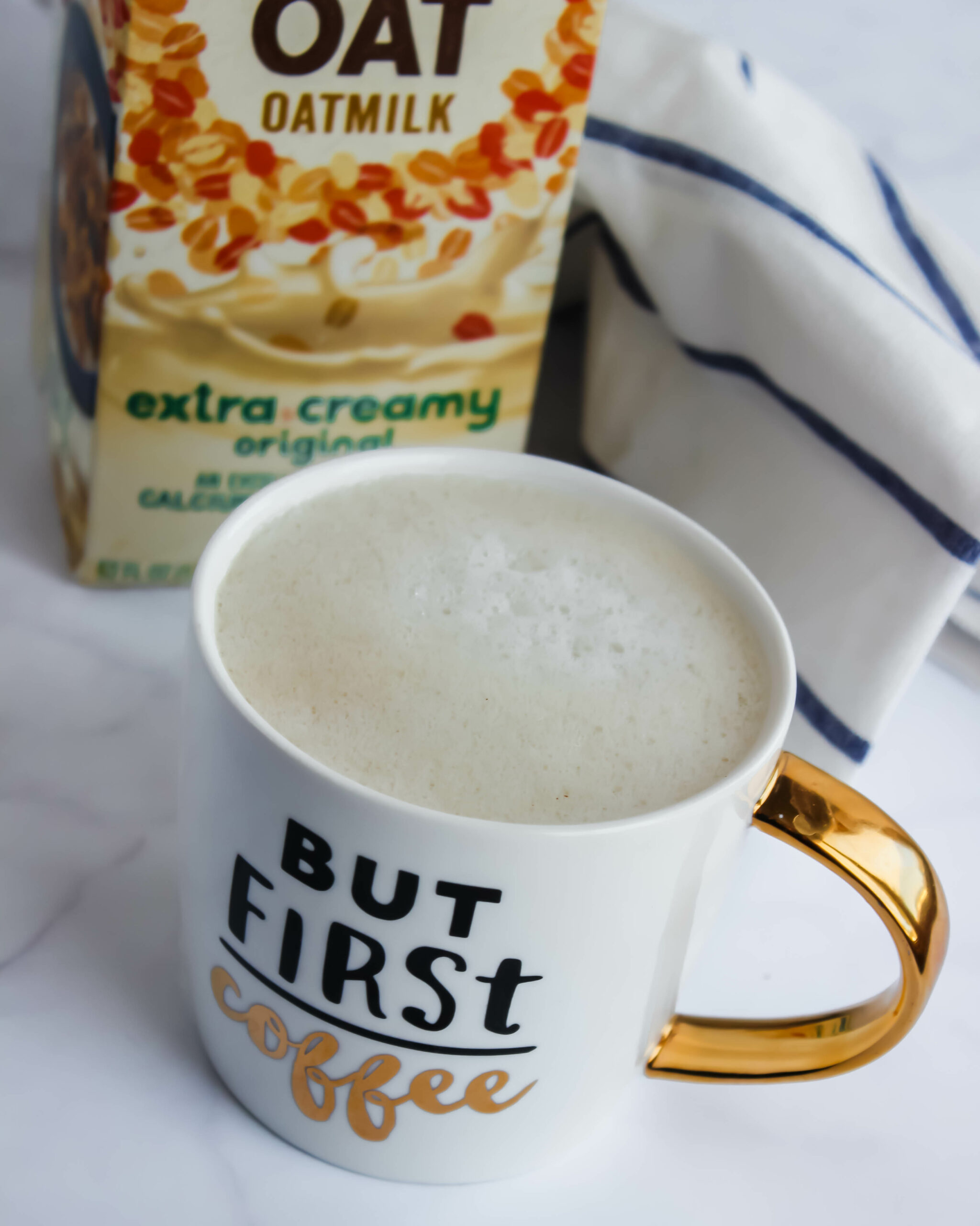 homemade oat milk latte